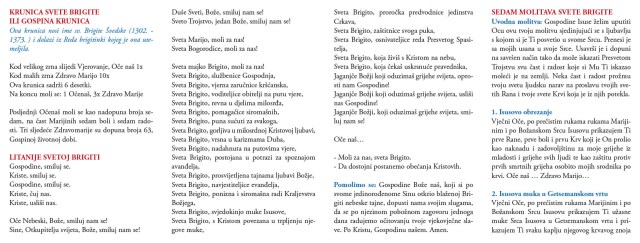 Molitvena kartica - Krunica svete Brigite